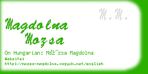 magdolna mozsa business card